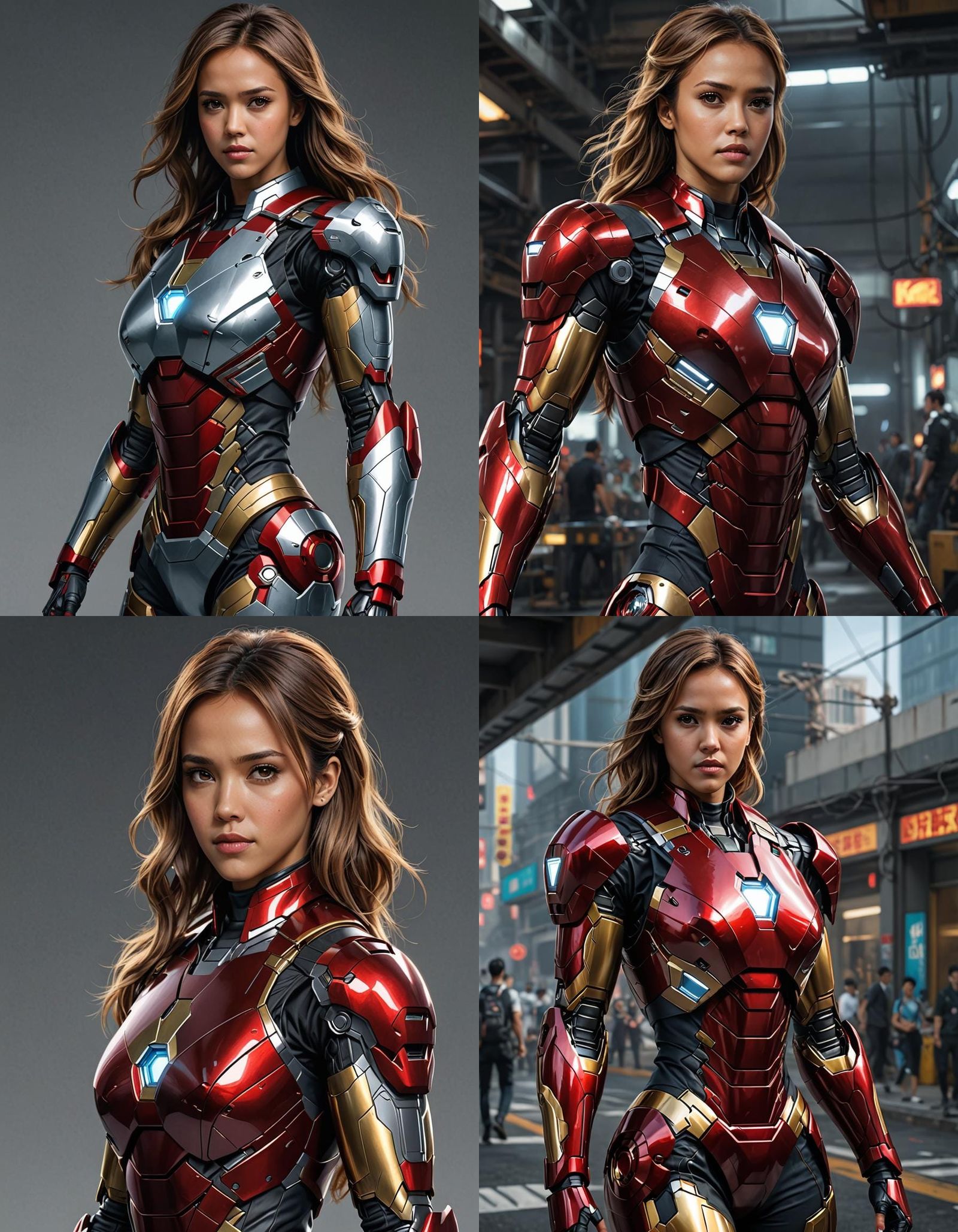 Female Iron Man in 3D Anime Art Style