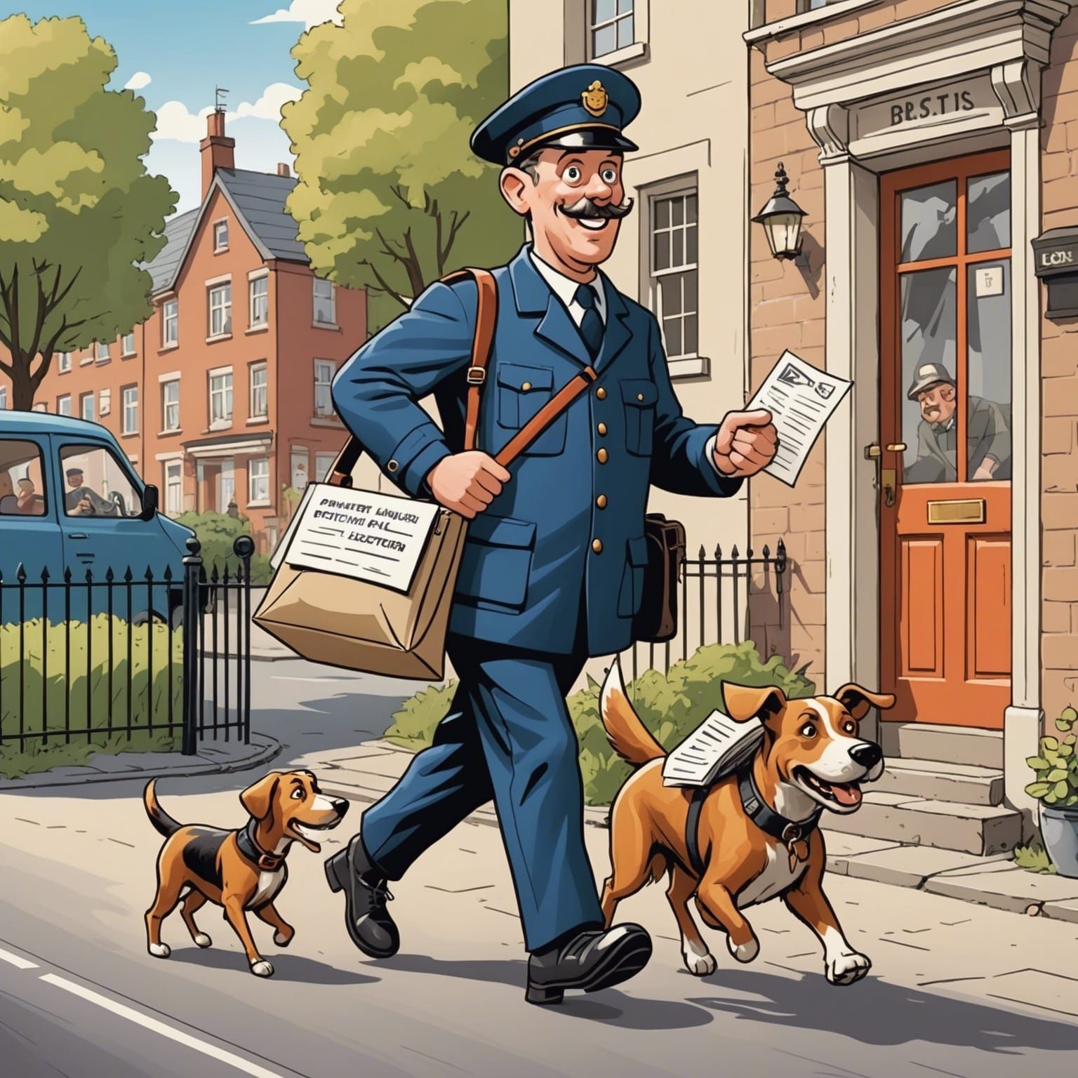 Newsflash ! A postman has become friend with dogs 😂