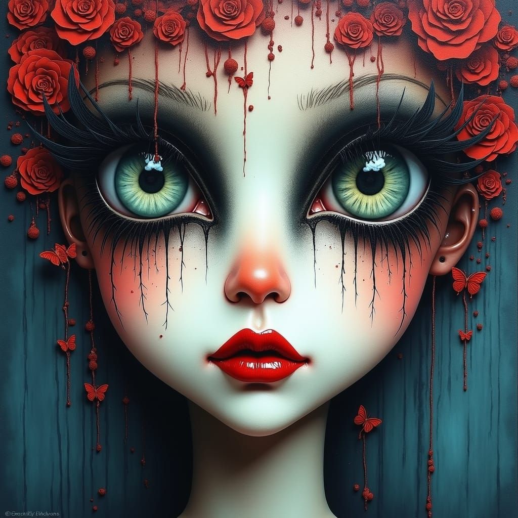 Exotic Gothic Doll with Fractal Elegance