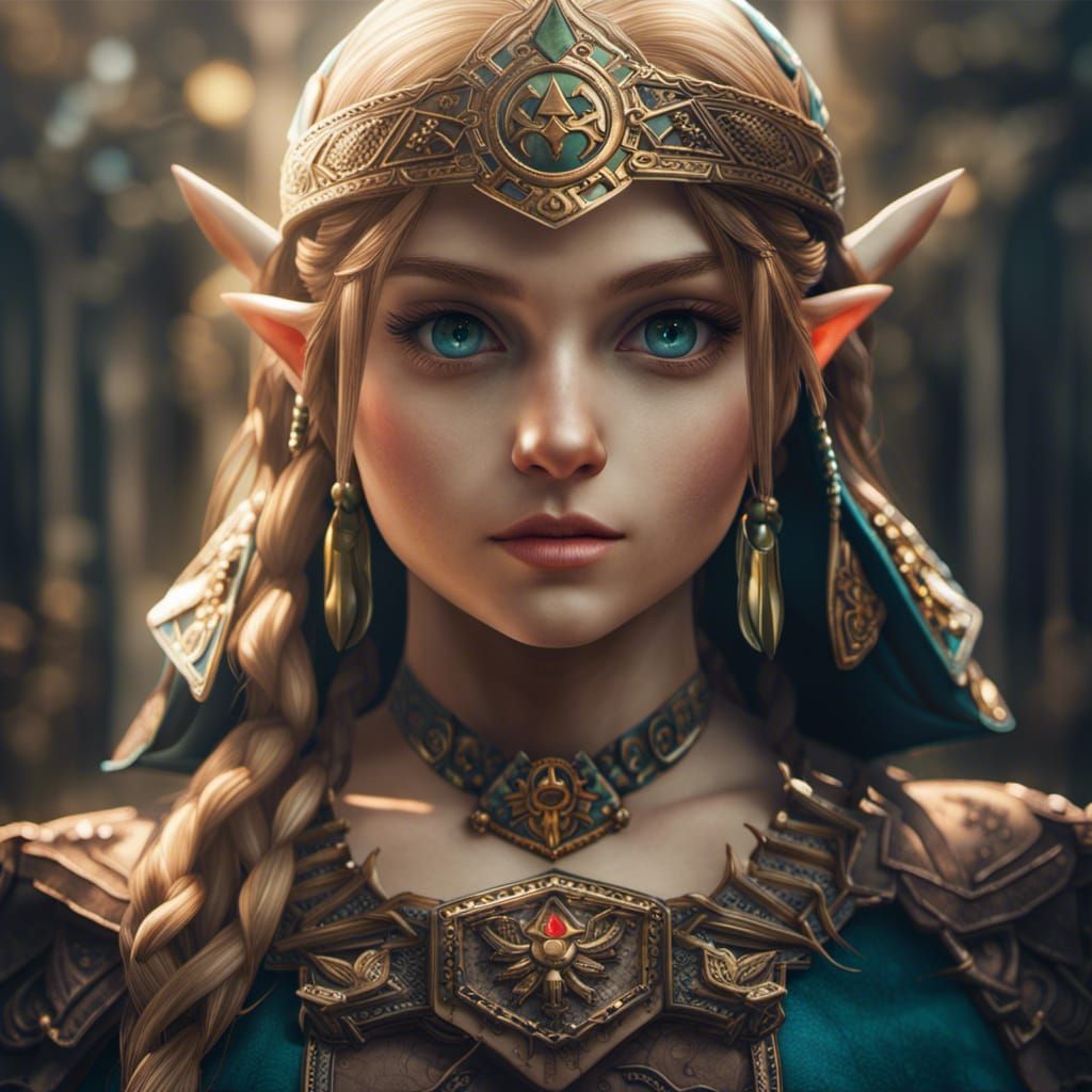 Hyperrealistic Zelda Portrait in Cinematic Lighting