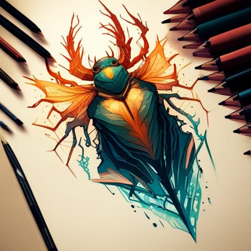 Blue Beetle in Luminous Colors and Intricate Detail