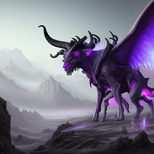 Purple Demon Beast Concept Art in 8K