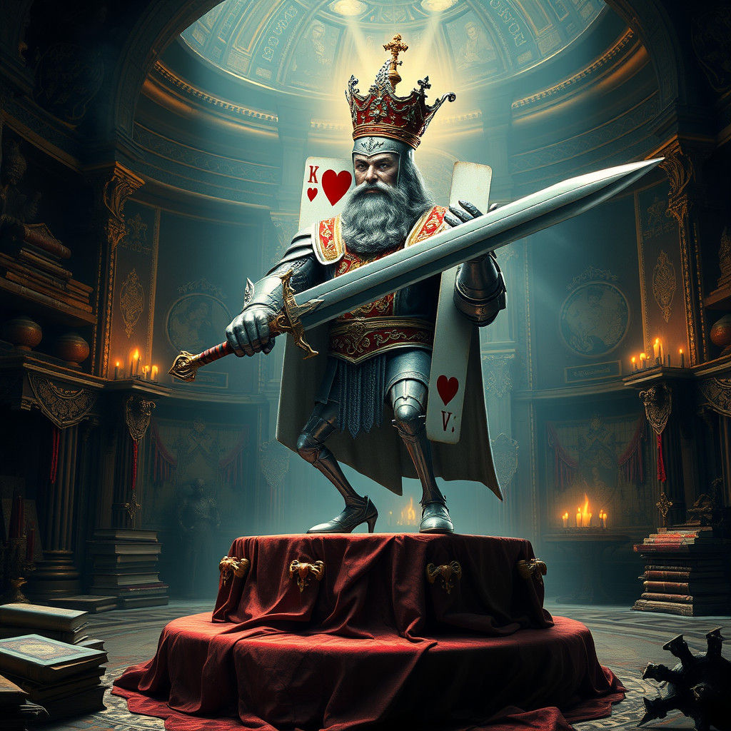 King of Hearts Card's Execution: Fantasy Matte Painting