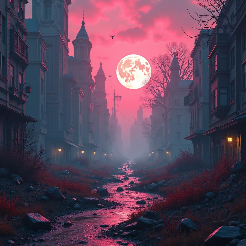 Vibrant Zombie Apocalypse Art in High-Fantasy Style