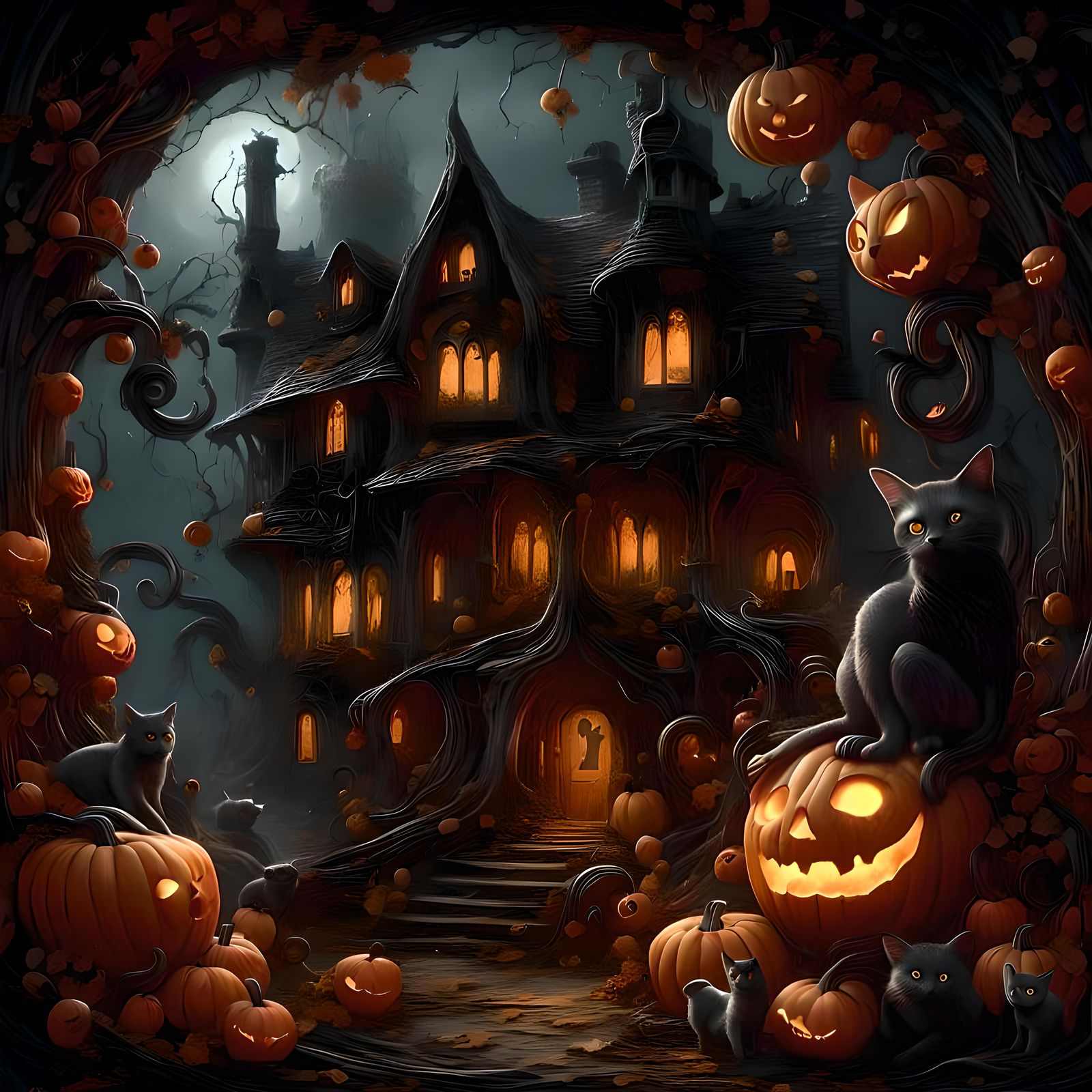 <lora:Darkest Eclipse:1.0> A ghostly,  ghostly witch prepari...