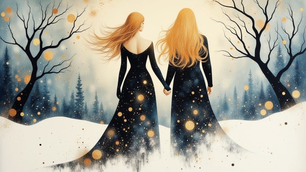 Surreal Norwegian Goddess Emerges from Snowy Gothic Landscap...