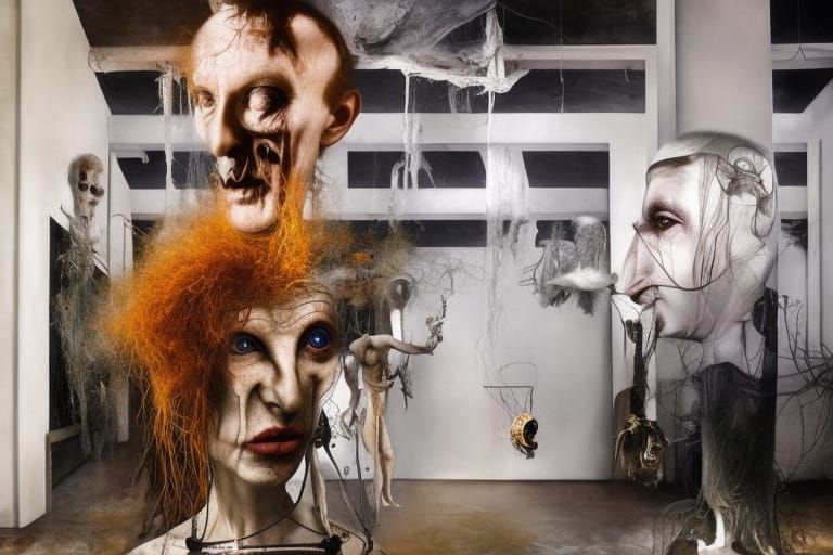 Surreal Dystopian Dreamscape in Hyperrealistic Style