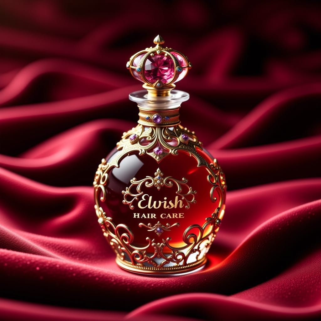 Ethereal Elvish Hair Serum in Luxurious, Hyperrealistic Deta...