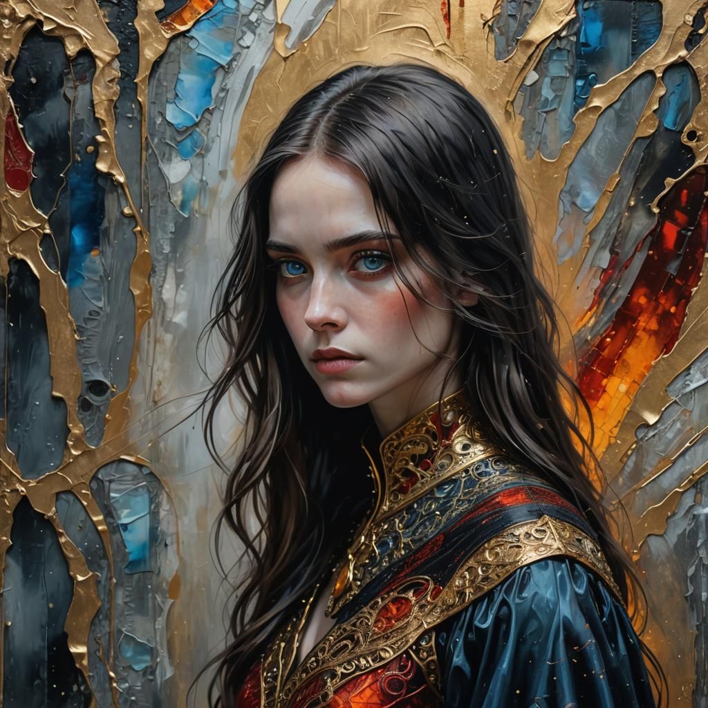 Figure in Gold: Ultra-Realistic Digital Painting