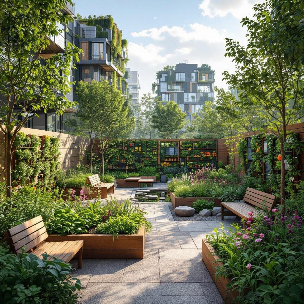 Vibrant Urban Garden for Biodiversity and Sustainable Living