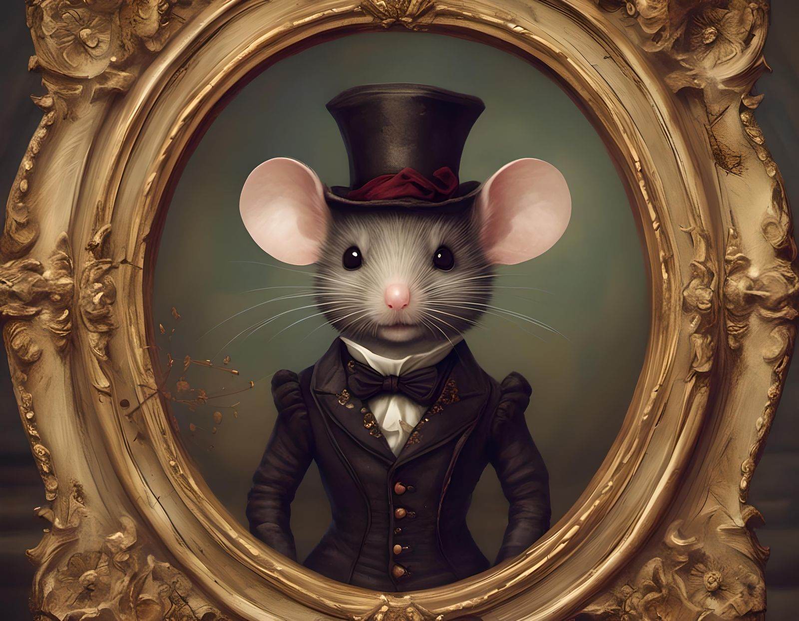 Victorian Mouse Portrait in 3D Style