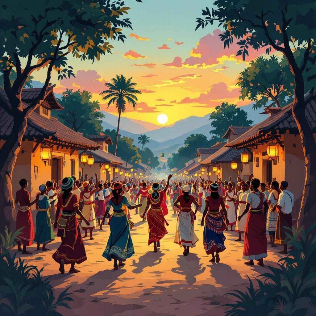 Guraghe Culture Festival in Warm Lantern Glow