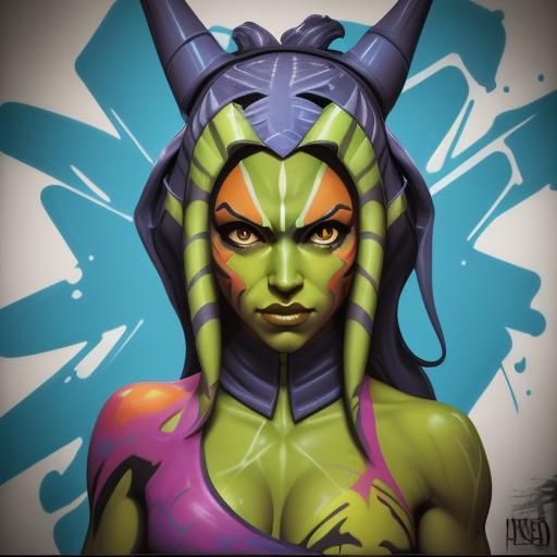 Ahsoka as She-Hulk Graffiti Art