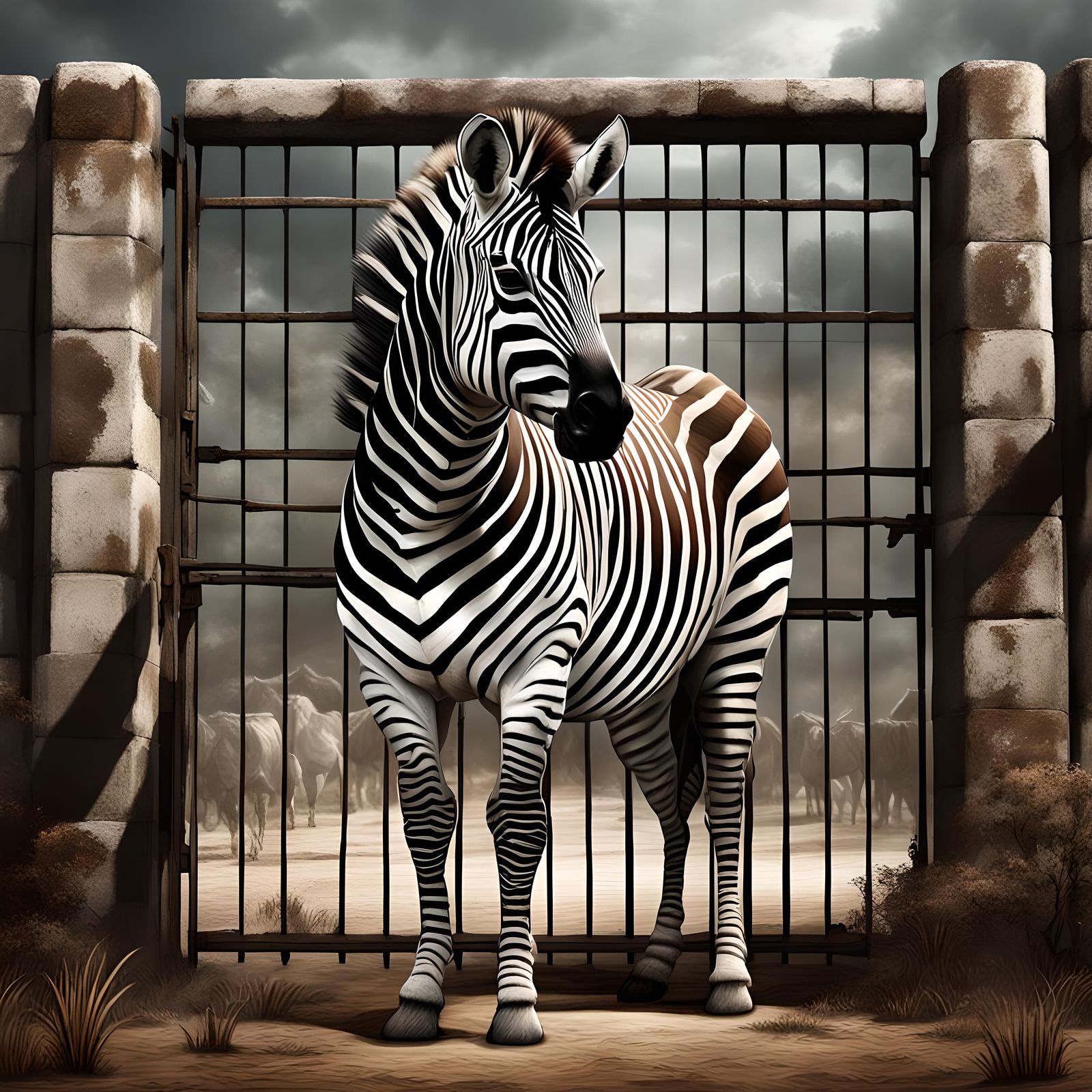 Quagga at the Gate: Detailed Matte Painting