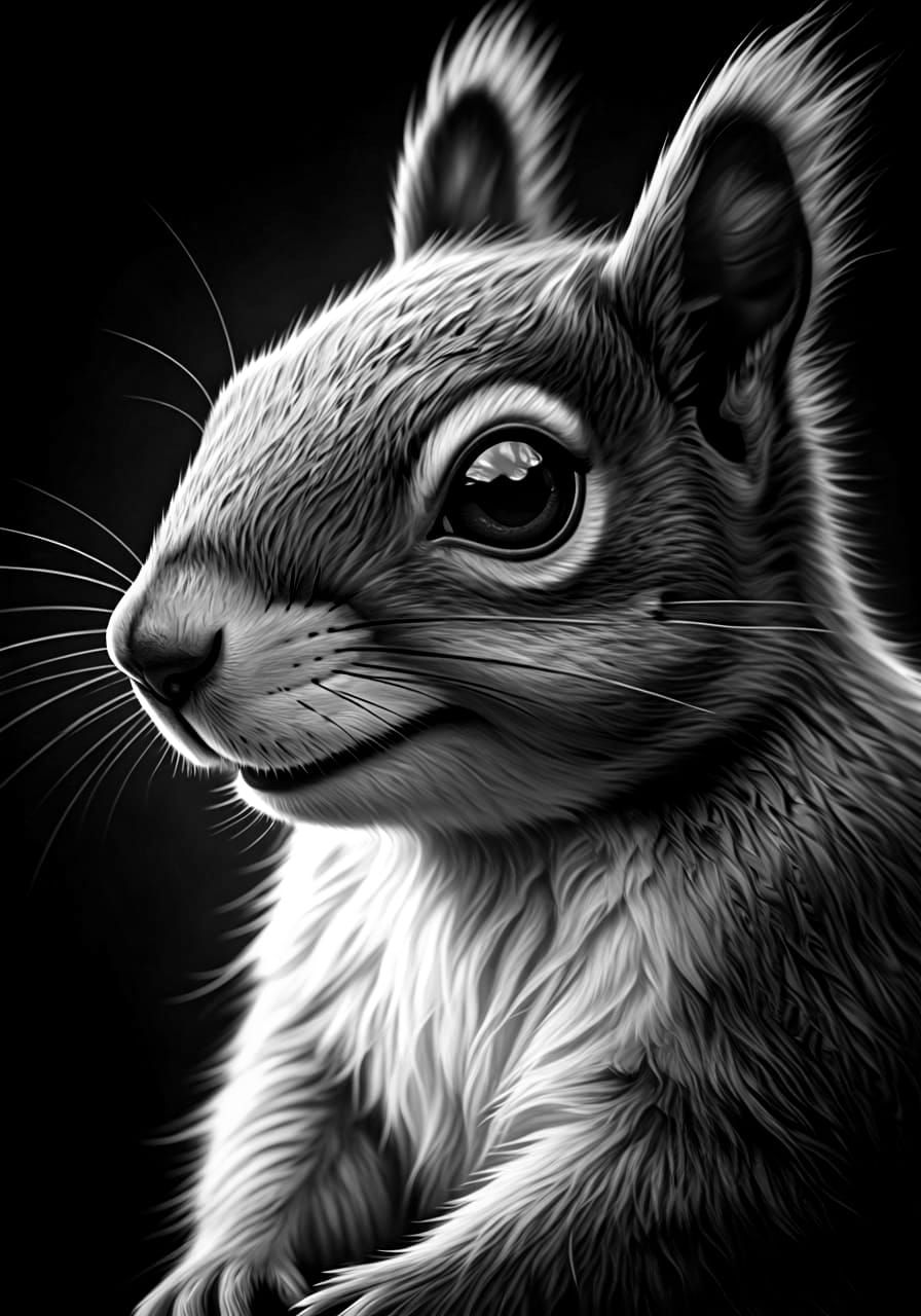 Smiling Squirrel Portrait with Expressive Eyes