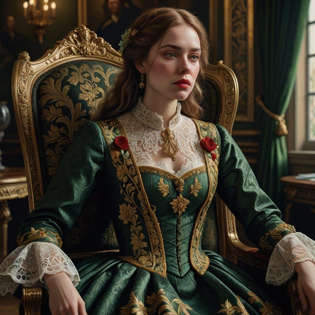 Elegant Renaissance Woman in Photorealistic Splendor