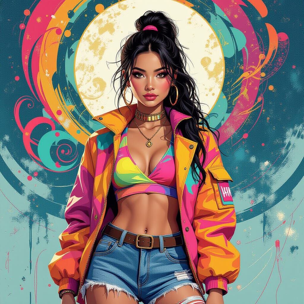 Gamma Girl in Vibrant Abstract Digital Art