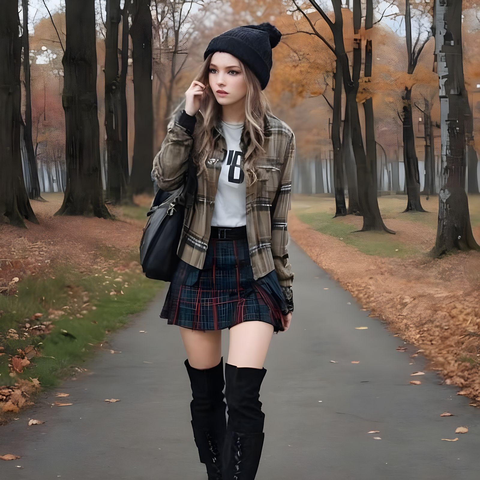 Grunge Girl Portrait in Hyperdetailed Style