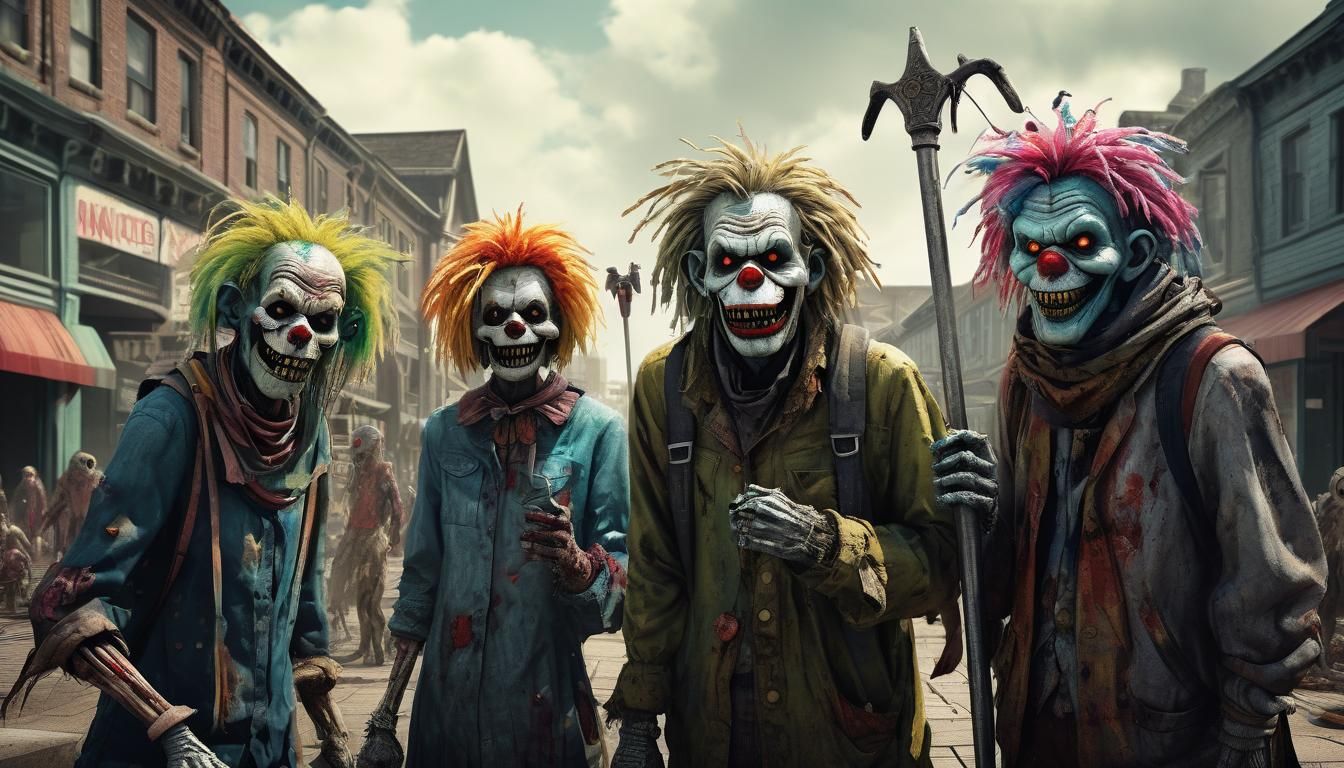 Scarecrows Meet Zombie Monkey Monster Clowns