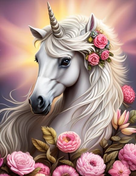 Steampunk Baby Unicorn Shetland Pony with Glowing Horn