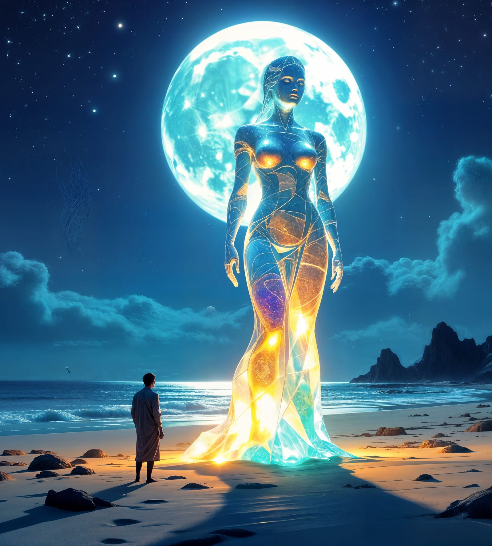 Sailor Discovers Colossal Crystal Statue on Desert Island