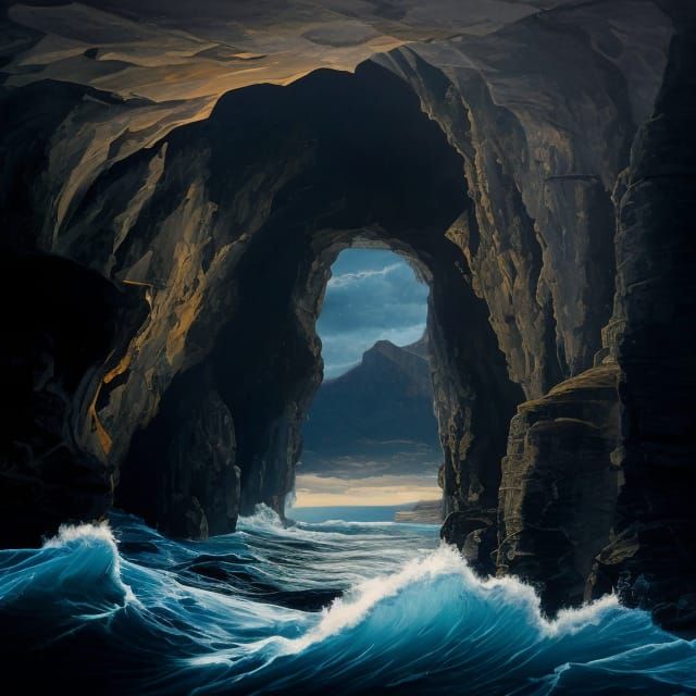 Magical Ocean Cave Temple on Faroe Islands