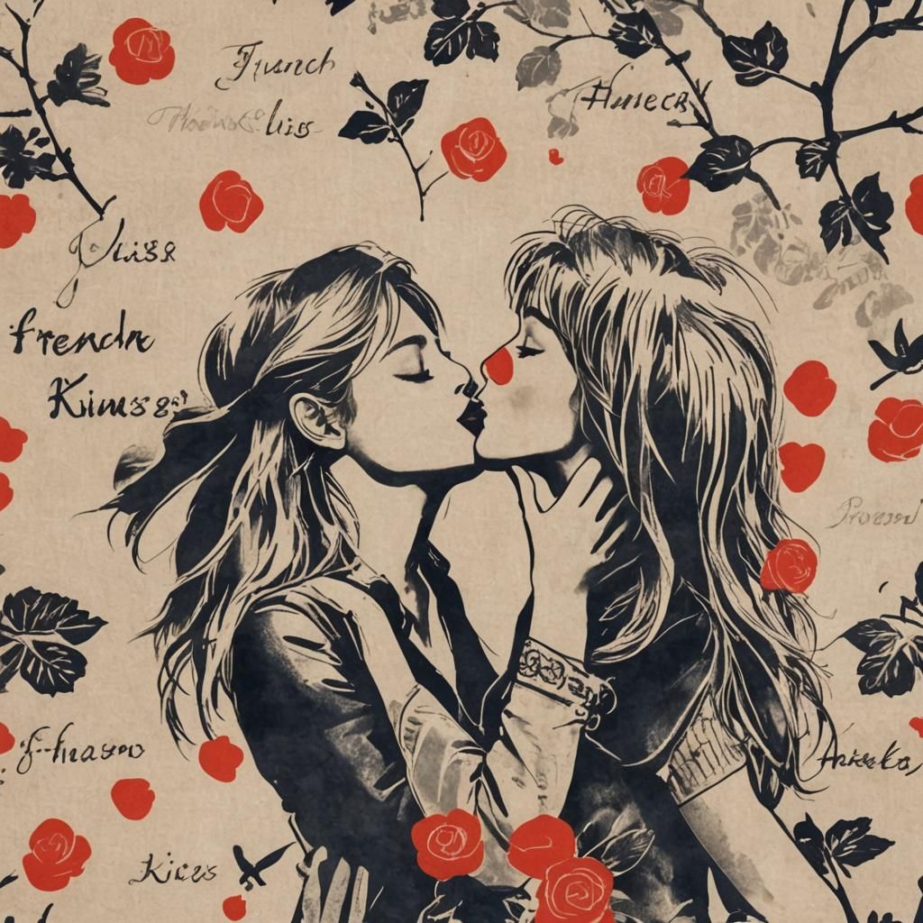 Passionate Kiss in Photorealistic Style