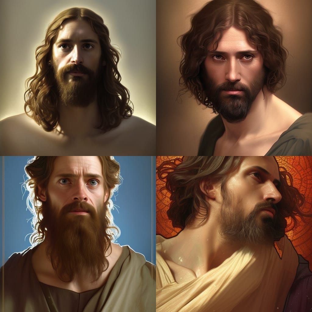 John the Baptist as Jesus: Hyperdetailed Portrait