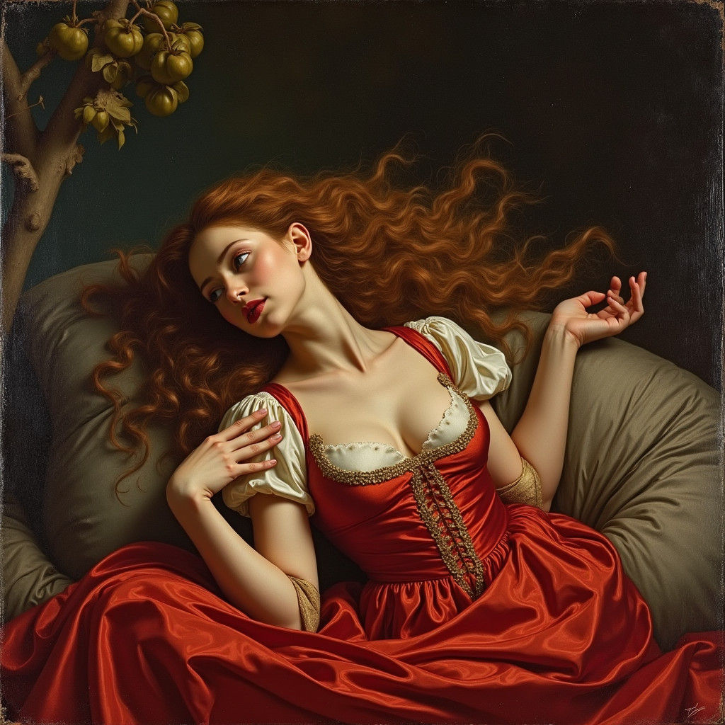 Noble Woman in Renaissance Garden: Baroque Style