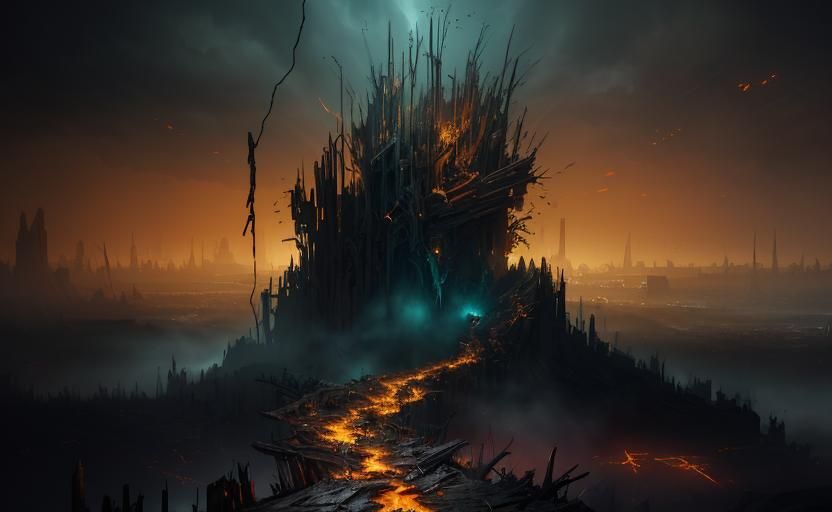 Smashed Guitar: Cinematic Digital Matte Painting