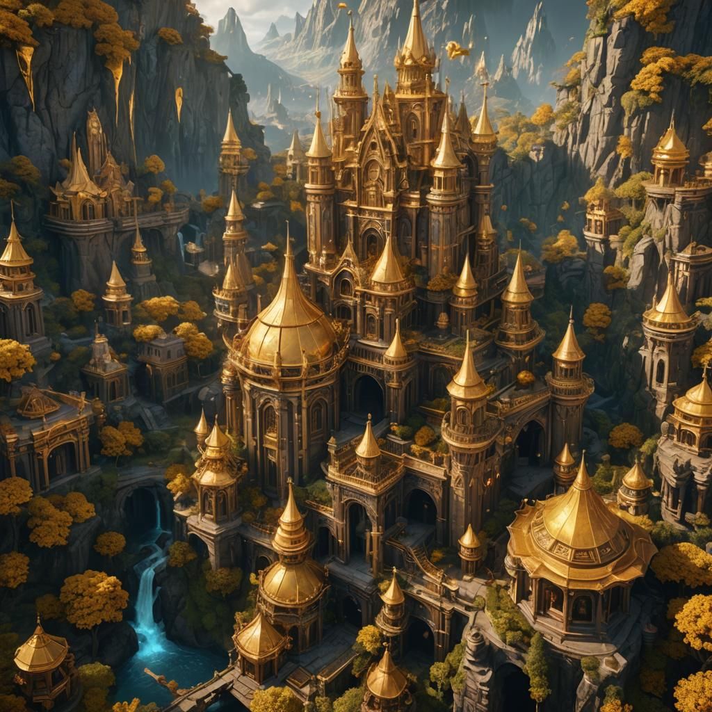 Golden Apples in a Detailed Fantasy Painting