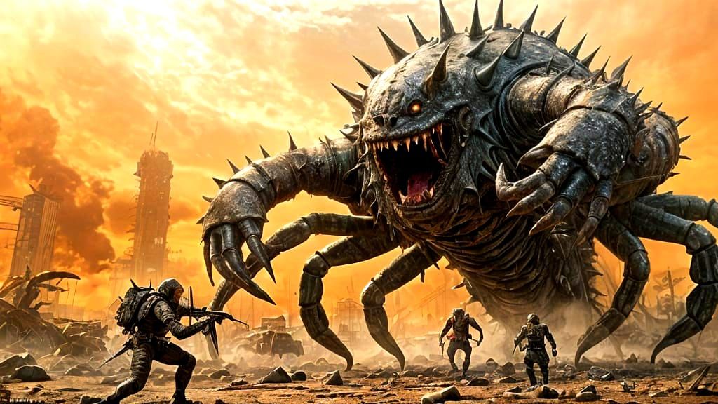 Monstrous Mutant Crustacean Engages in Post-Apocalyptic Batt...