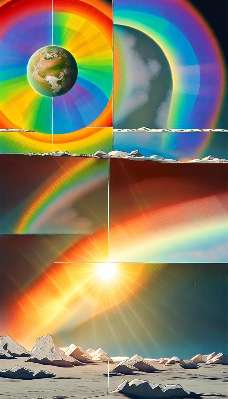 Noonday Sun Refracted Through Ice Cloud, 3D Render