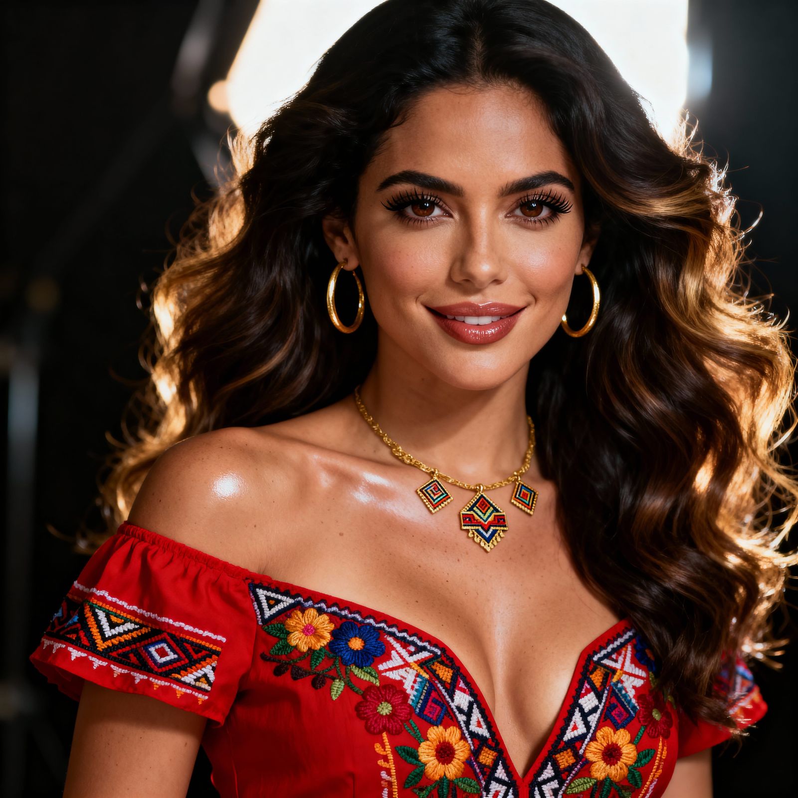 Cinematic Portrait of a Confident Hispanic Woman