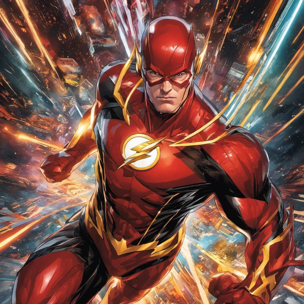 The Flash Comic Book Portrait in Alex Ross Style