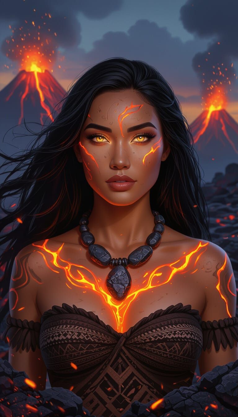 Polynesian Lava Goddess Portrait
