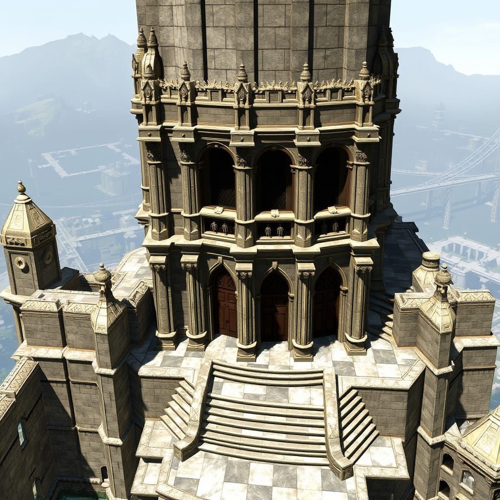 Cyrodiil Imperial Tower Annex in Cyberpunk Style