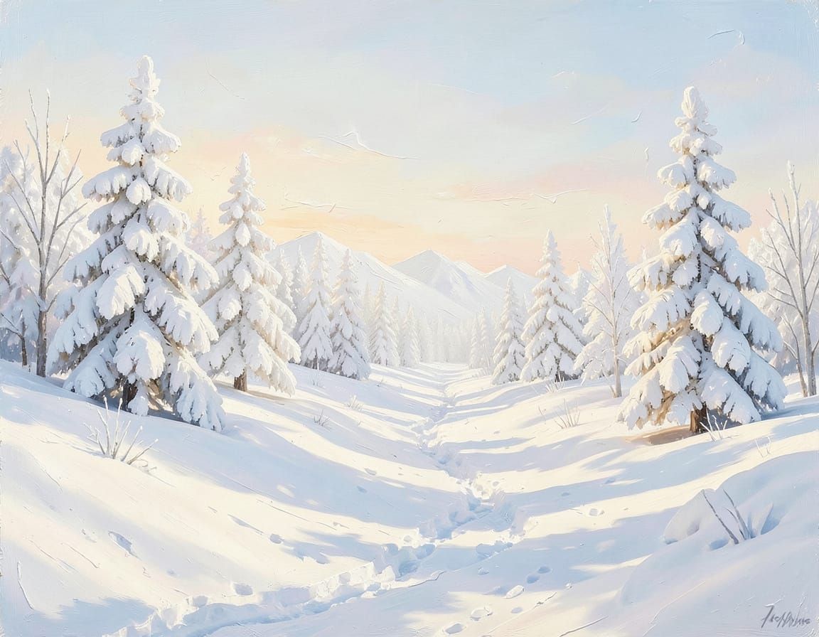 Winter Landscape in Shades of White