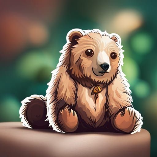 Cute Kawaii Bear Sticker Sheet in HDR