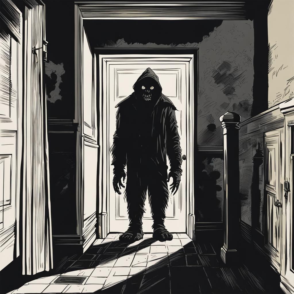 Scary Shadow Figure in Dark Corner