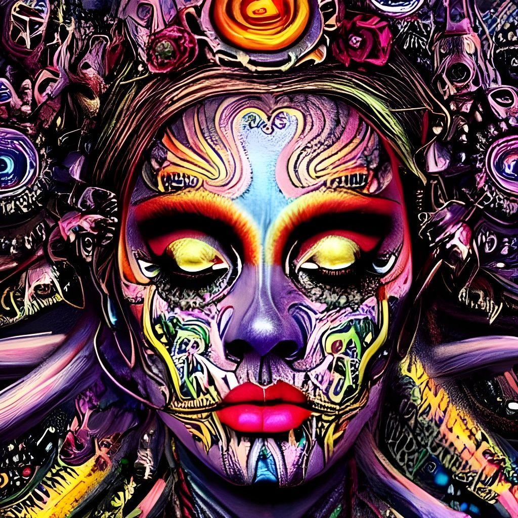 Festive Calavera Sugar Skull Illustration