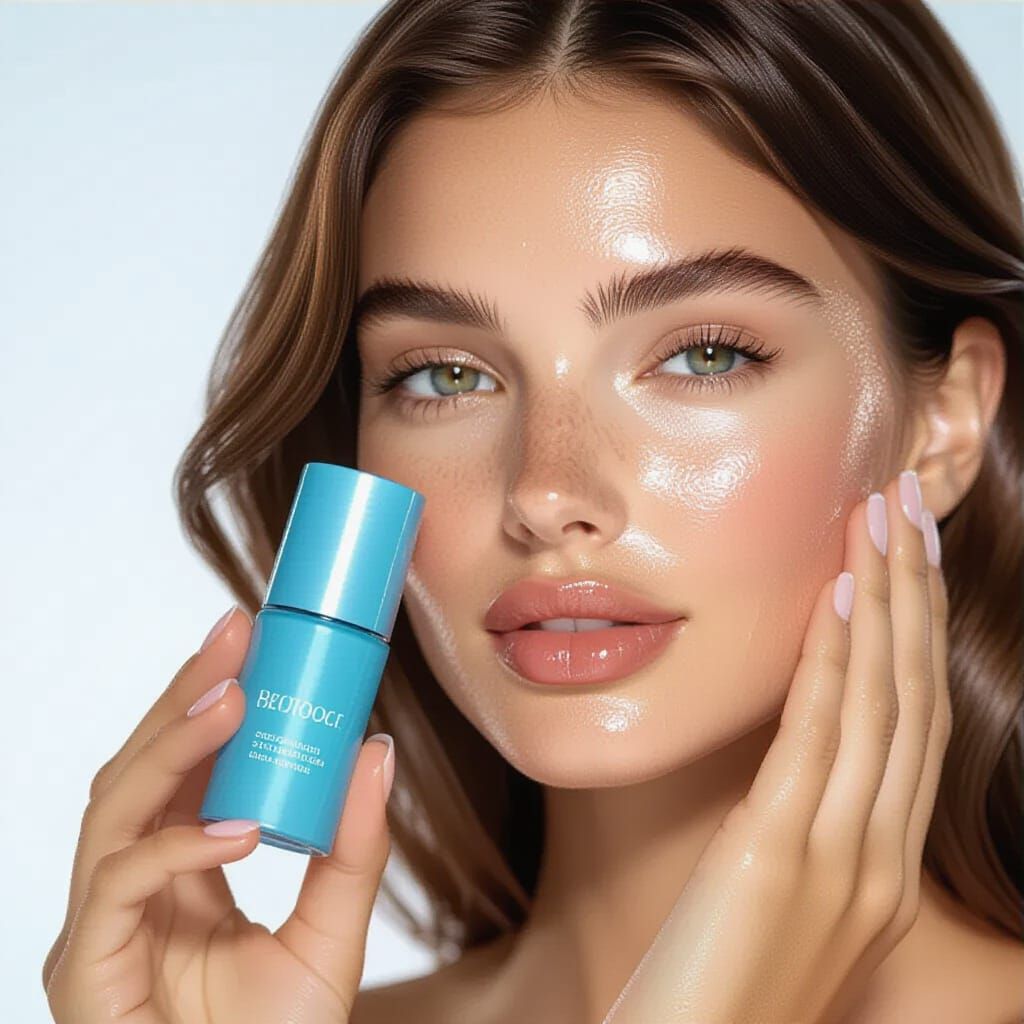 Radiant Beauty: Close-Up with Skincare Product