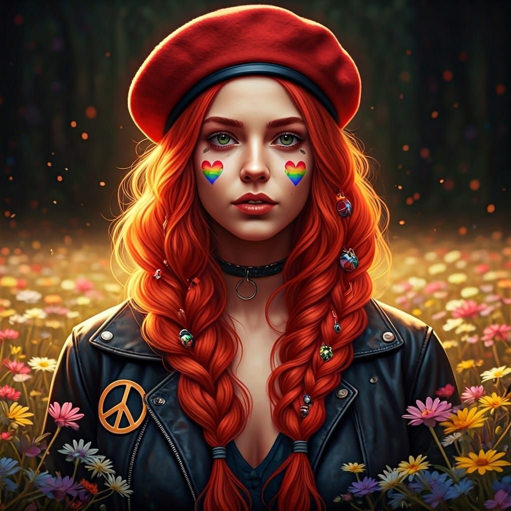 Rainbow Woman in Wildflower Meadow, Concept Art