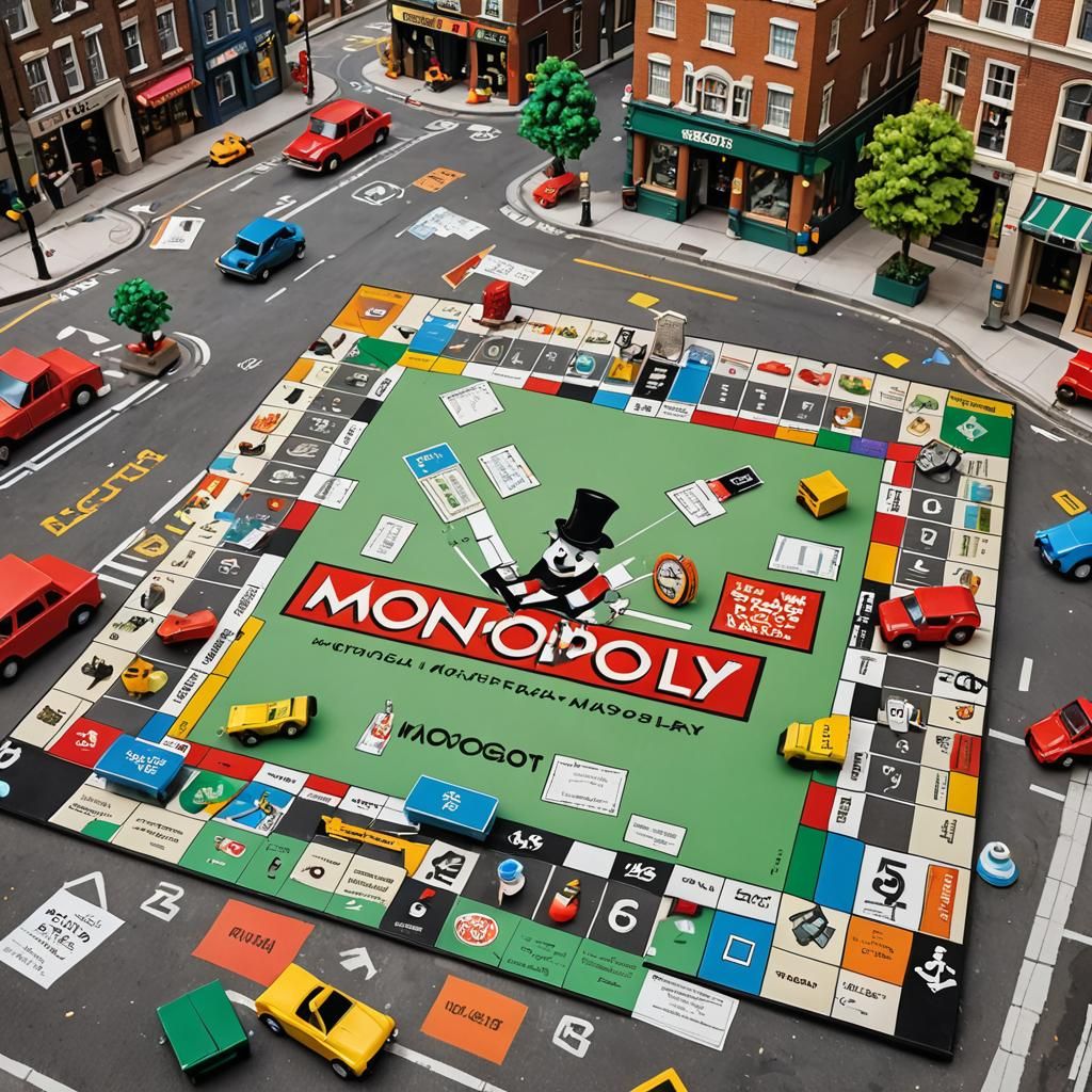 Monopoly Game Board Street Scene