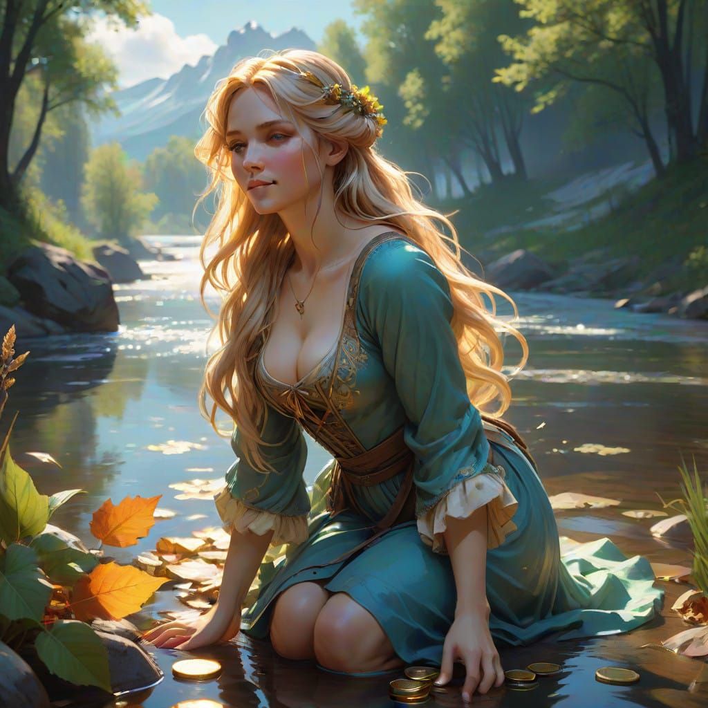 Confident Nymph Basks in Summer Serenity