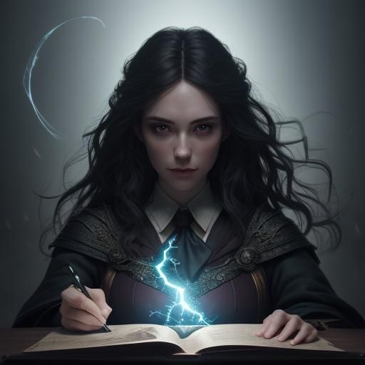 Girl Casting Magic Spell in Fantasy Portrait