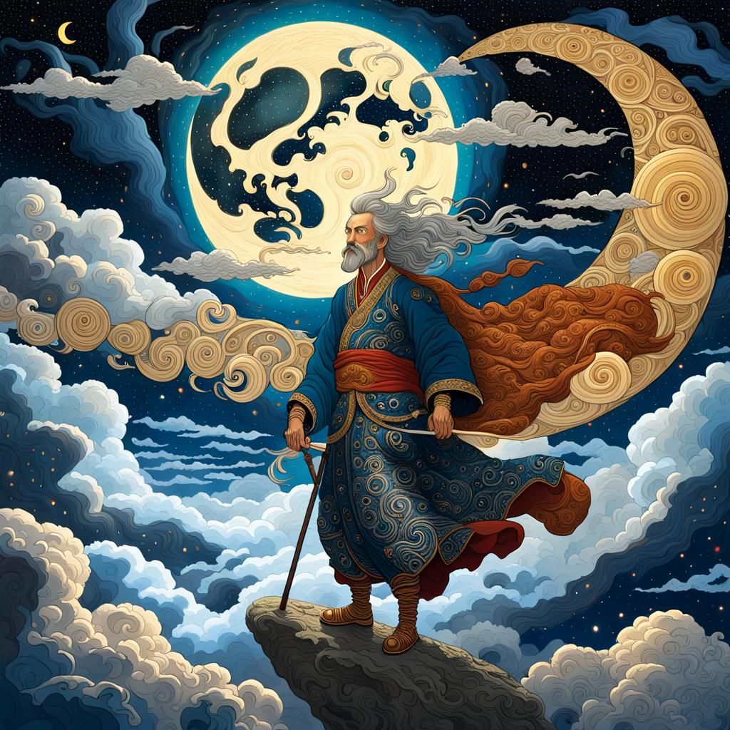 Epic God of Wind Portrait in Digital Painting Style