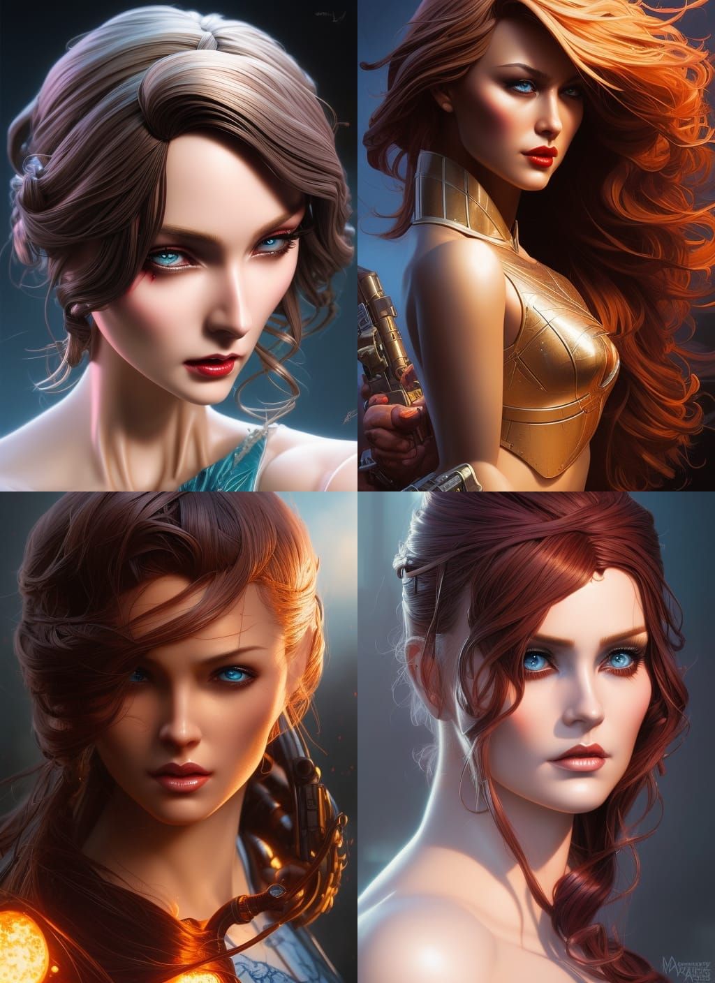 Cracked Doll Portrait in Detailed Digital Art Style