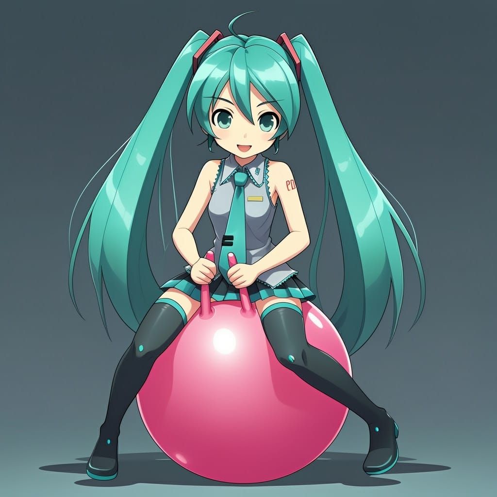 Hatsune Miku in a Whimsical Cinematic Moment