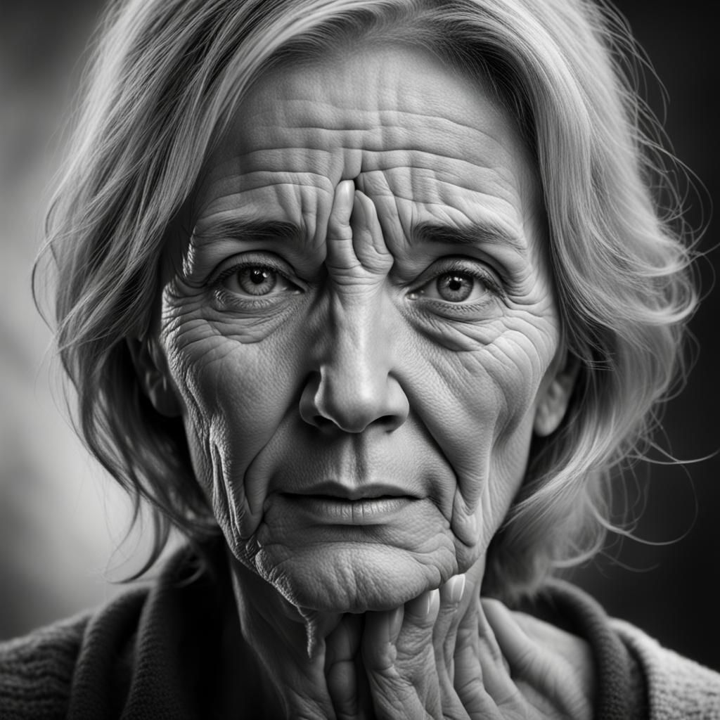 Emotional Portrait of a Woman in Hyperrealism